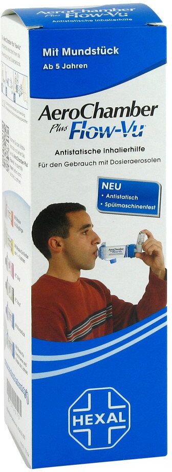 Aerochamber HEXAL mit Mundstück für Erwachsenen und Kinder 1stk