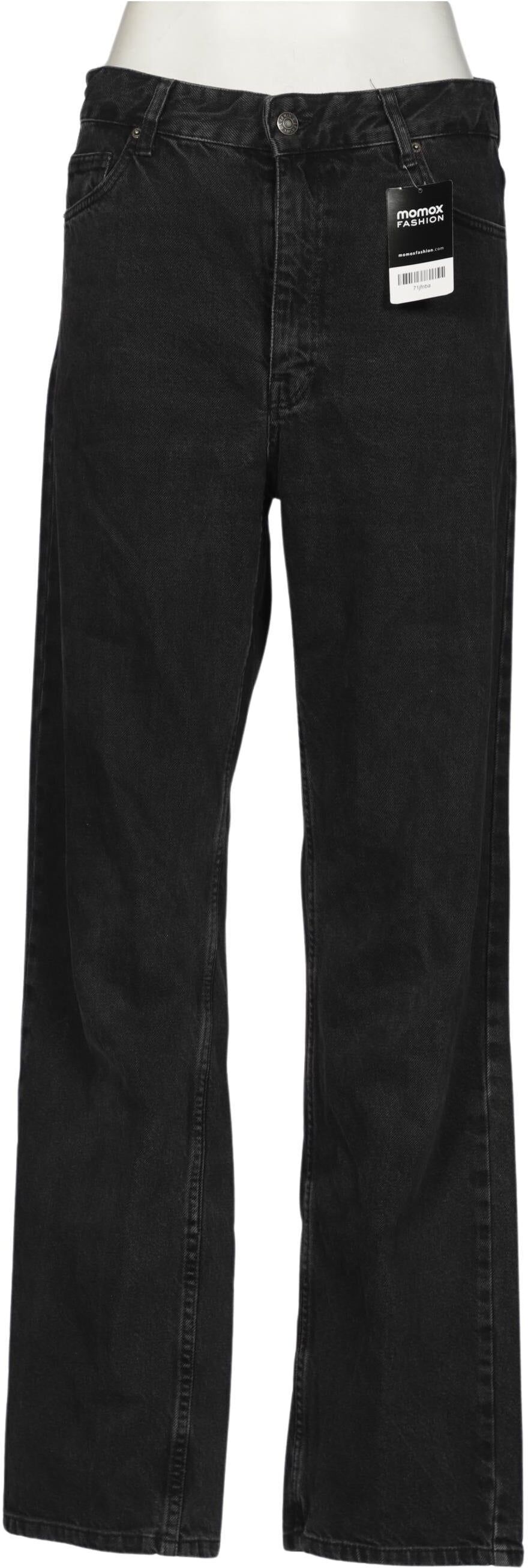 bershka Damen Jeans, Schwarz, Gr. W29, Baumwolle - Second Hand