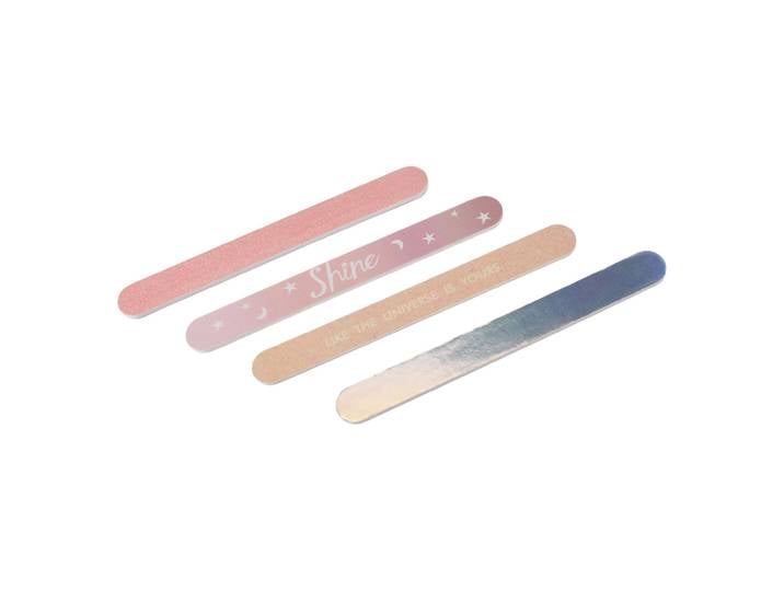 Nagelfeilen-Set, 4 Feilen, Sandblatt, Pastellfarben, L 17,8 x B 2,0 cm