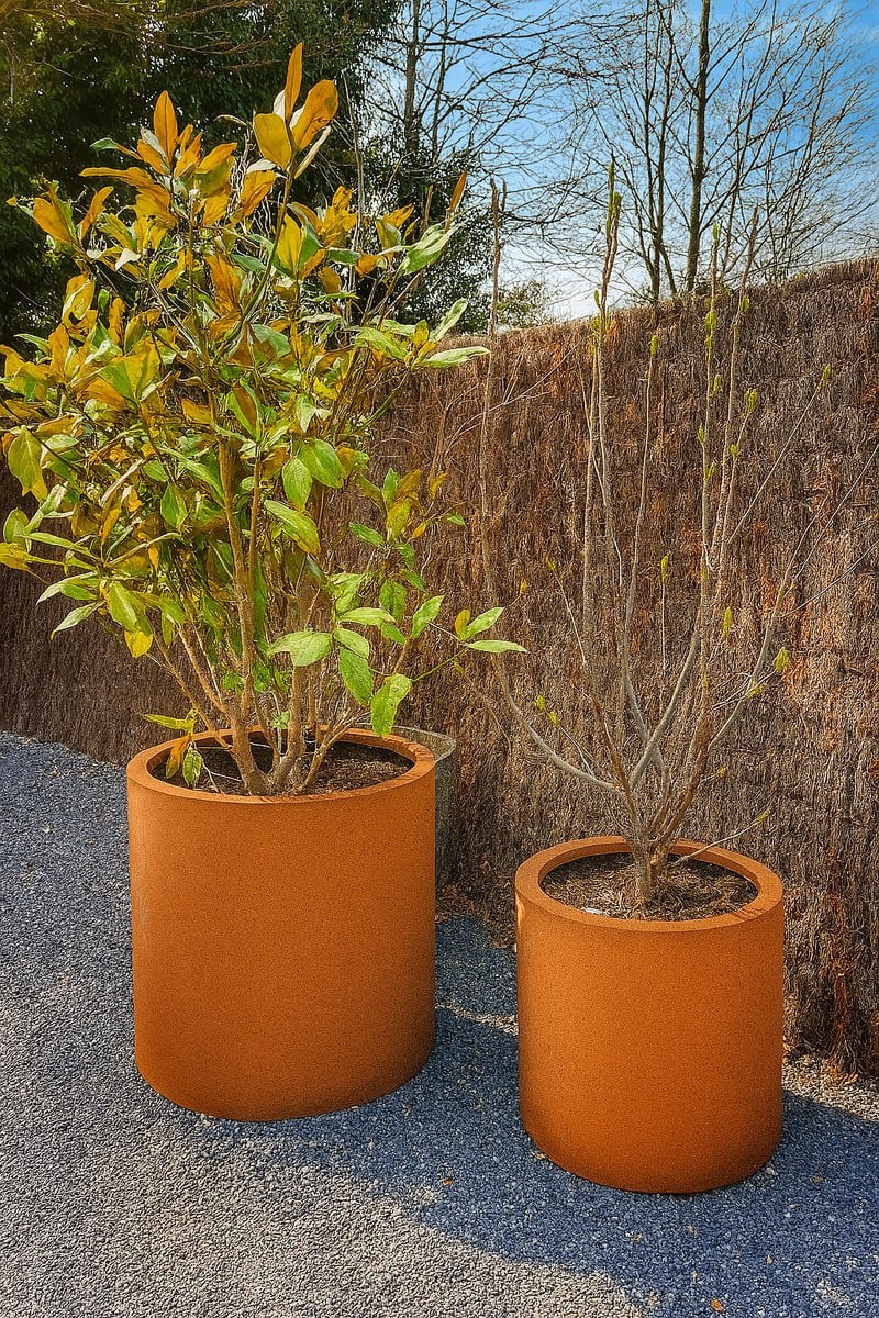 Geroba Plantenbak Ronda Cortenstaal Diameter: 80 cm, Hoogte: 80 cm