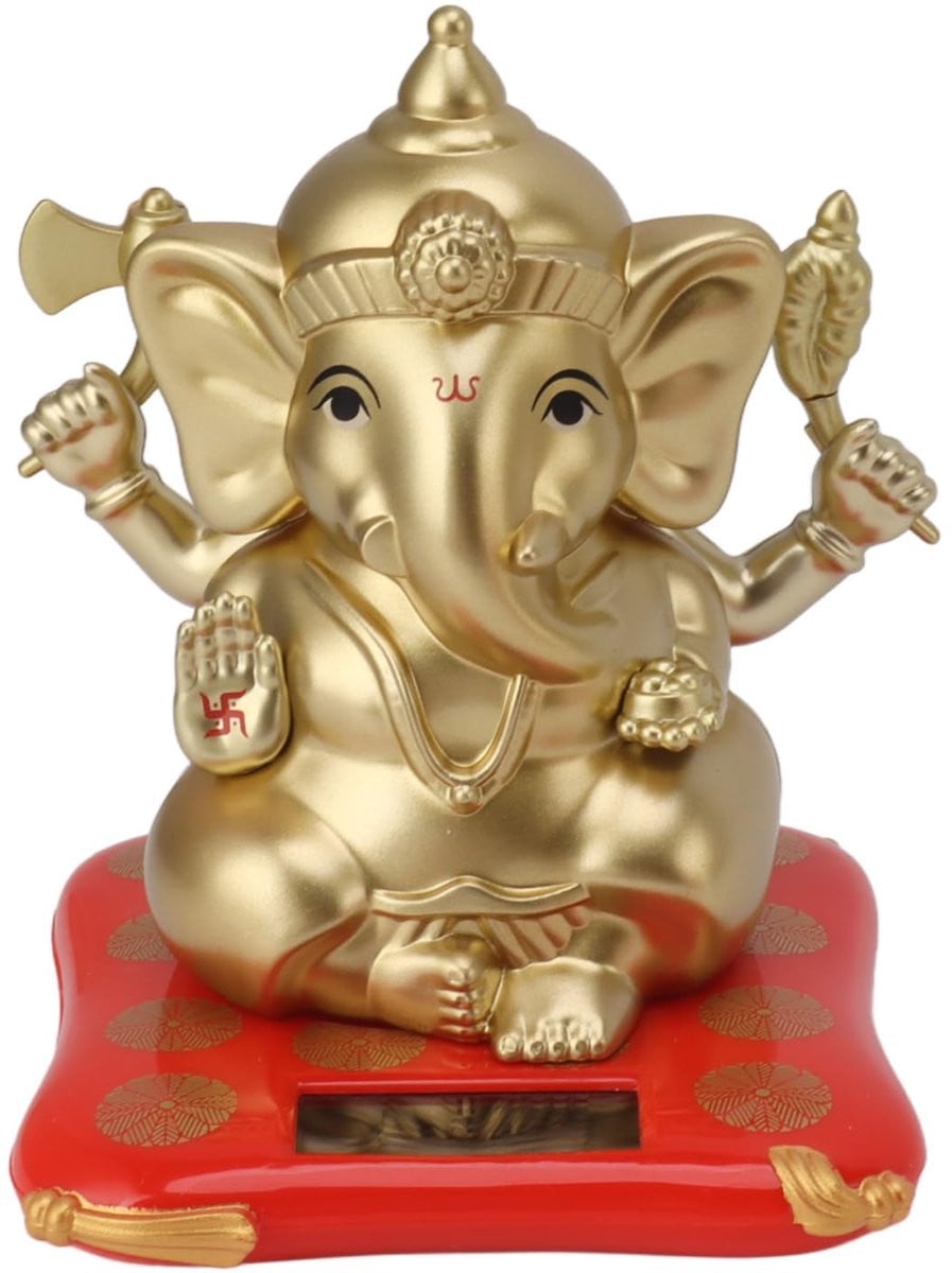 Goud Ganesh Standbeeld Sculptuur voor Auto Dashboard of Home Decor