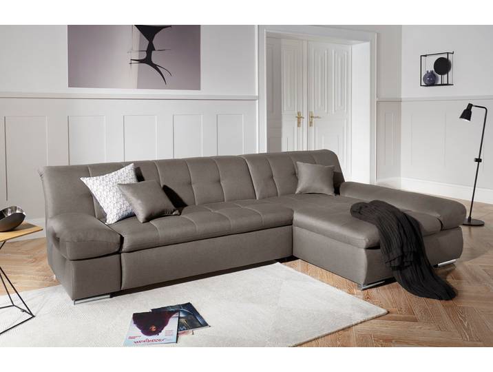 DOMO collection MONA 297x173 cm, modern & komfortabel, optional mit Komfortfunktionen whlw. mit Bettfunktion, L-Form