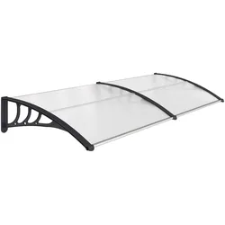PULTVORDACH Vordach für Haustür 75x195x23 cm 5mm Polycarbonat Alu Transparent