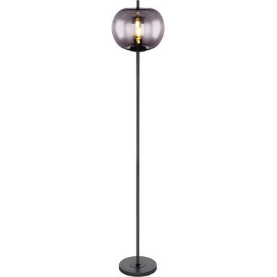 GLOBO LIGHTING Stehlampe "BLACKY", schwarz, 1, Ø 30cm H: 160cm, 1 Stk., Leuchten, Stehleuchte Schwarz, Glas, Fußtritt, E27, Stehlampe