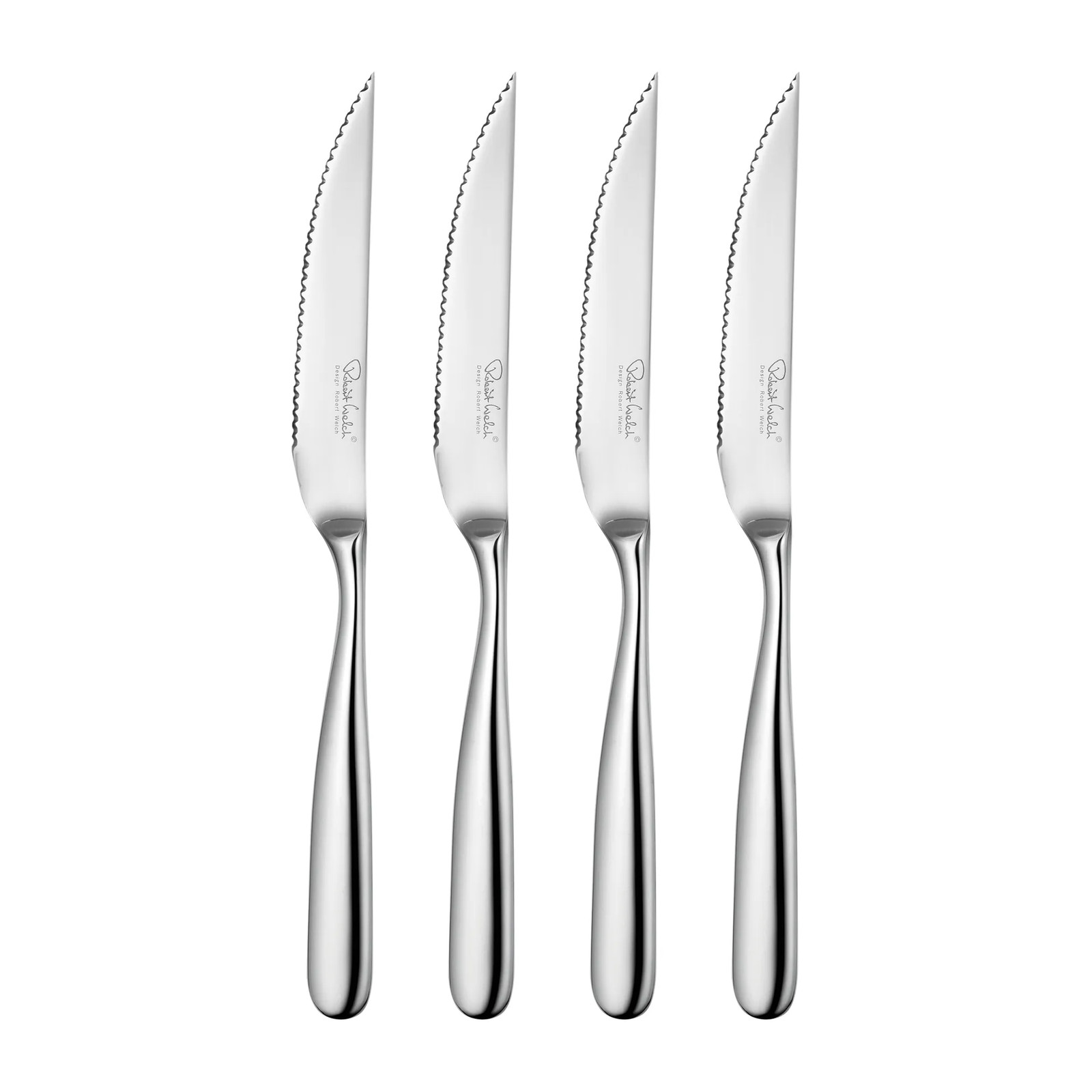 Robert Welch Stanton Bright grillmessen 4-pack van roestvrij staal