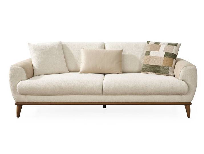 Xlmoebel 3-Sitzer Sofa 3-Sitzer Moderner Stil Weiß Bequem Schick Polstergarn Luxuriöse, 1 Teile, Bequem und schick