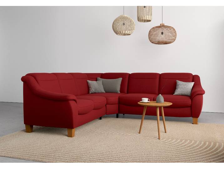Ecksofa OTTO HOME Caldera L-Form , rot (bordeaux), B:270cm H:91cm T:250cm, 100% Polyester, Sofas, Ecksofa, Federkern, optional Kopfteilverstellung, Schlaffunktion & Bettkasten