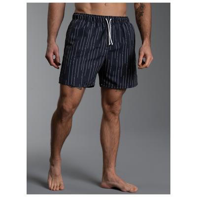 Shorts TRIGEMA "TRIGEMA Bade-/Freizeitshorts mit Druckmotiv", Herren, Gr. XXL, Normalgrößen, blau (navy, bunt), Web, 50% Baumwolle, 50% Polyamid, Hosen Shorts