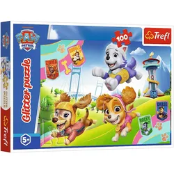 Glitzer-Puzzle – 100 Teile – Paw Patrol – Glänzende Welpen – Trefl 14835