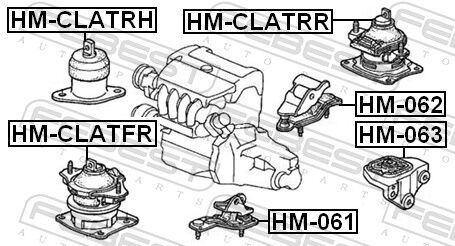 Febest Lagerung, Automatikgetriebe Hm-063 Hinten Für Honda