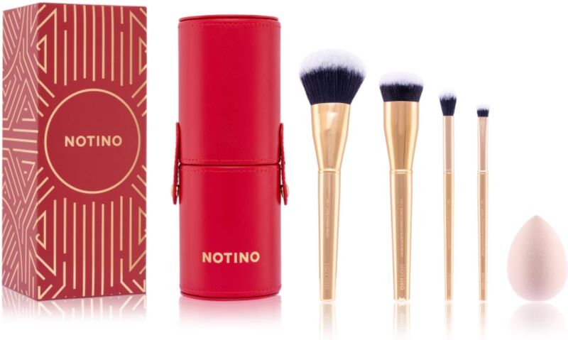 Notino Gift Set Make-up Brushes and Sponge Gift Set kit de pinceaux avec étui