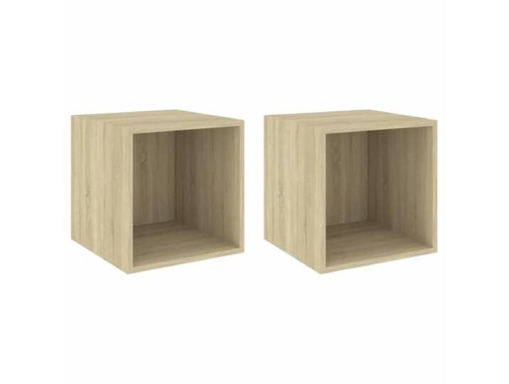 QINXIXINAIXI Wandschränke 2 STK Sonoma-Eiche 37x37x37 cm Holzwerkstoff Wandmontage, Hängeschrank, schwebendes Regal, Bücher, Sammlerstücke, Ornamente, feuchtes Tuch, Designelement