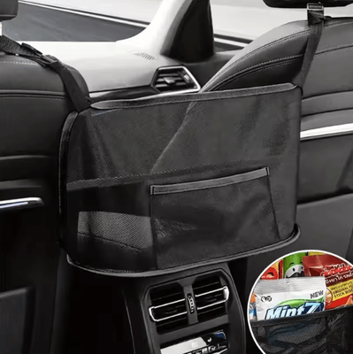 Uplift Curations Spacious Car Seat Mesh Storage Bag Backseat Pet Barrier Organizer Net For Dogs Handbags And Travel Essentials 1pc Black