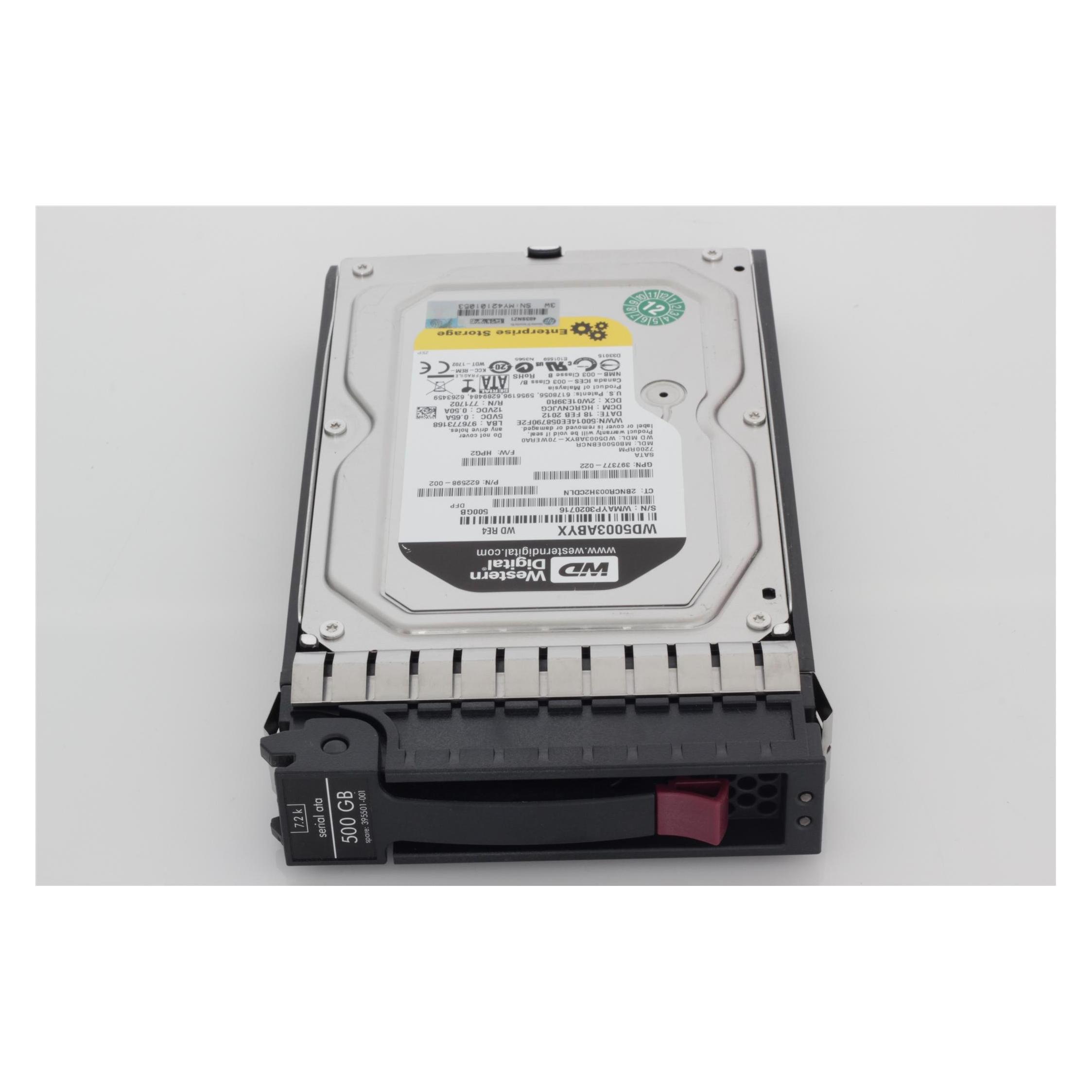 HPE 500GB 7.2Krpm Hot Plug SATA (0.50 TB, 3.5") (395501-002)