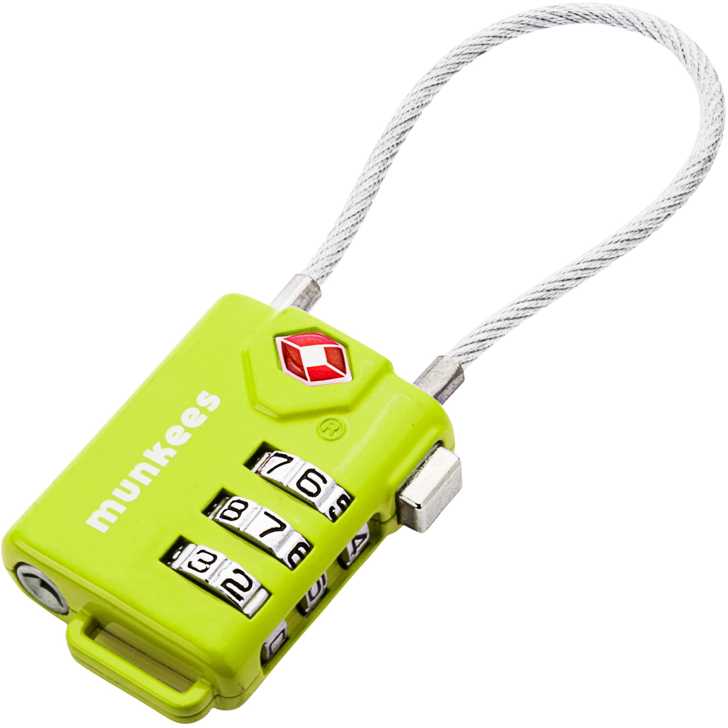 Munkees TSA Kabel-Zahlenschloss Reise-Accessoires gruen