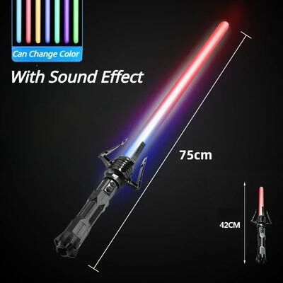 Inspire Select Telescopic Light Up Sword Toy RGB LED Laser Saber For Kids 3+ colorful With Sound