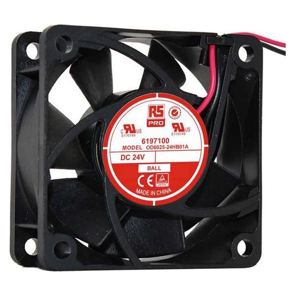RS PRO Lüfter 60x60x25mm 24VDC 3,6W 39,1m³/h (60 mm) (6197100)