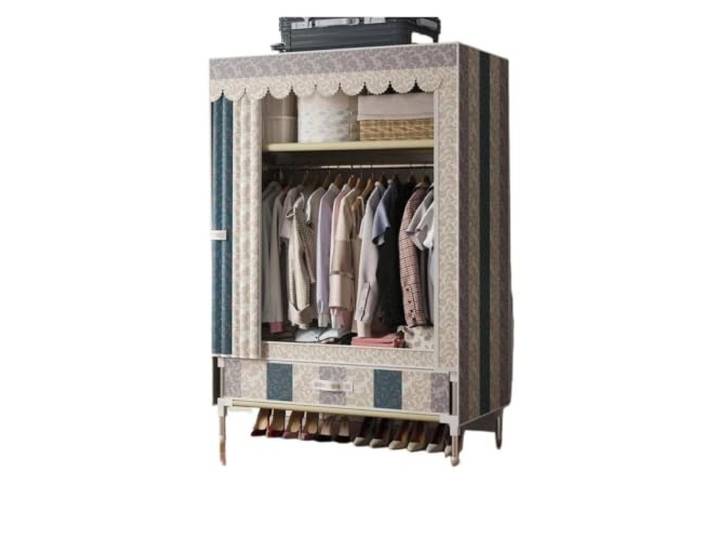 WWPMNQD Tragbarer Kleiderschrank Kleiderschrank mit Schubladen Schlafzimmer, Haushalt, einfach, Miethaus, wirtschaftlich, robust und langlebig(Color4)
