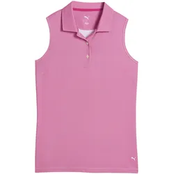 Puma Polo Birdseye, ärmellos, pink/weiss