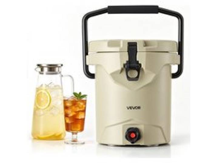 VEVOR Distributeur de Boissons Isotherme 9,5 L Fontaine à Boissons Fraîches, pour Camping Restauration, Isolation Triple Couche, Distributeur d'Eau Chaude et Froide avec Robinet Verseur Anti-gouttes