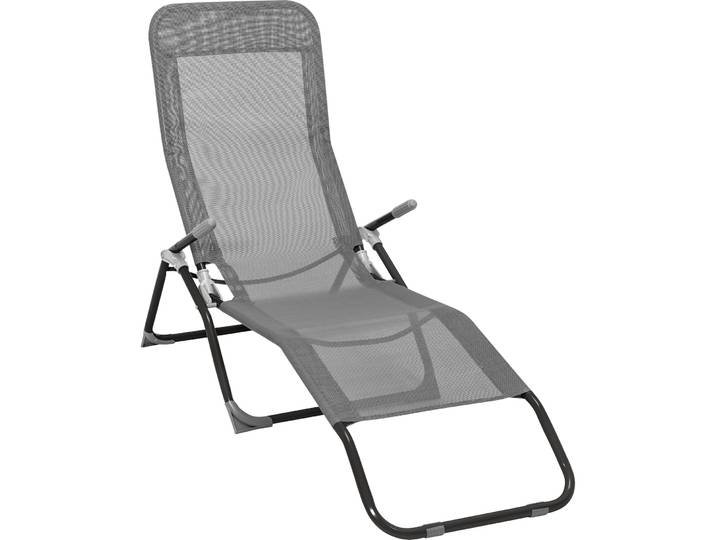 Liegestuhl Vasto II grau Textilen B 62 T 138 cm - Liegestuhl