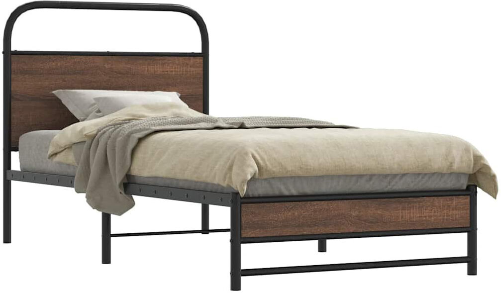 Borough Wharf Alterick Bed Frame Brown Oak 100 x 190 cm