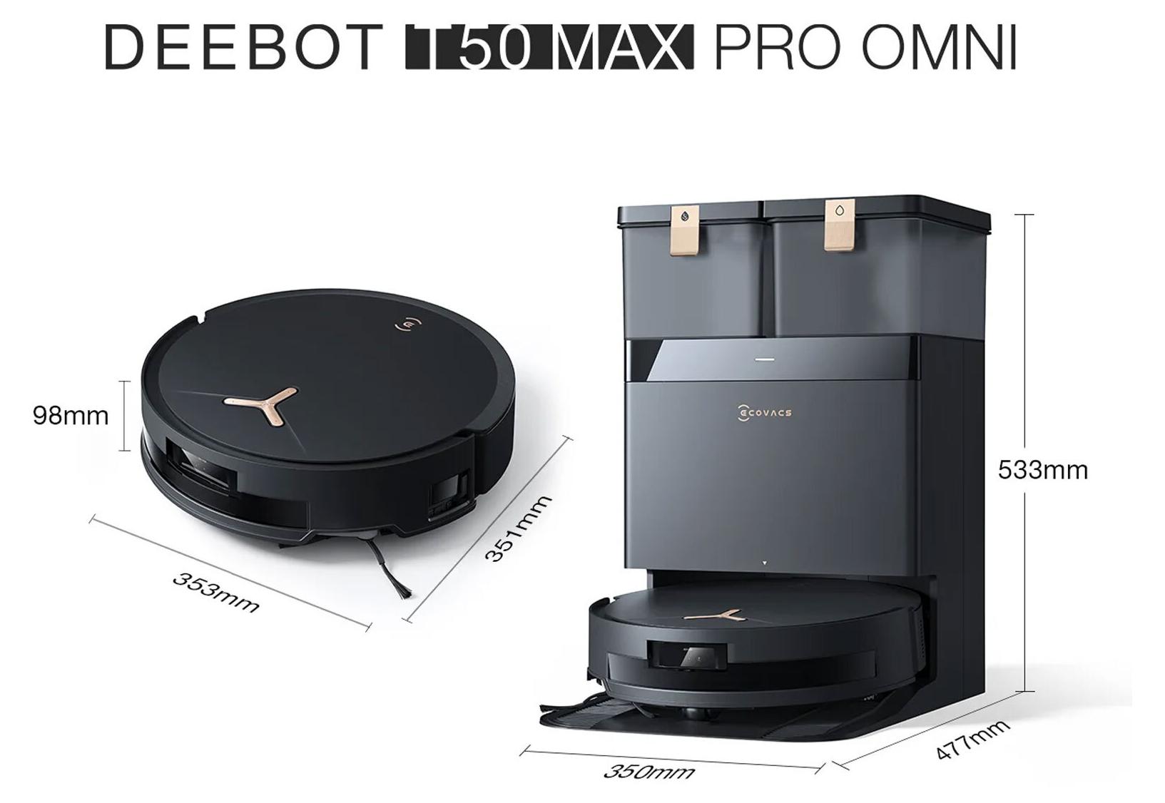 Ecovacs Deebot X5 Omni, Beutellos, Weiß, D-shape, WEIß, Staubbeutel, 67,9 dB