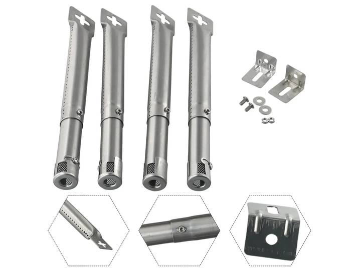 Brûleurs à Tube accessoire 25.4mm, barbecues de cour universelles réglables, gril à gaz robuste pour l'extérieur, argent