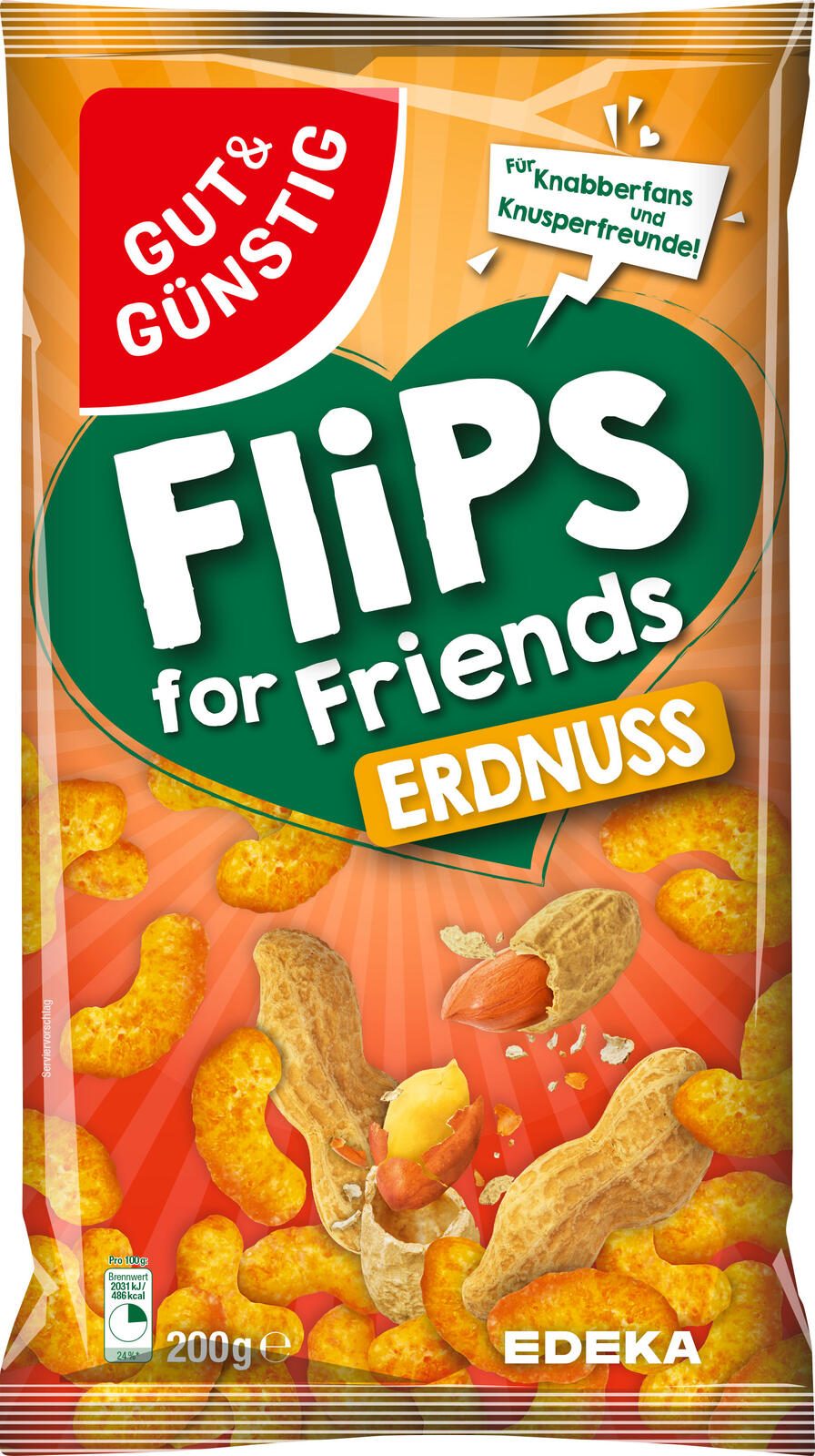 GUT&GÜNSTIG Flips for Friends Erdnuss 200,0 g 5633201000
