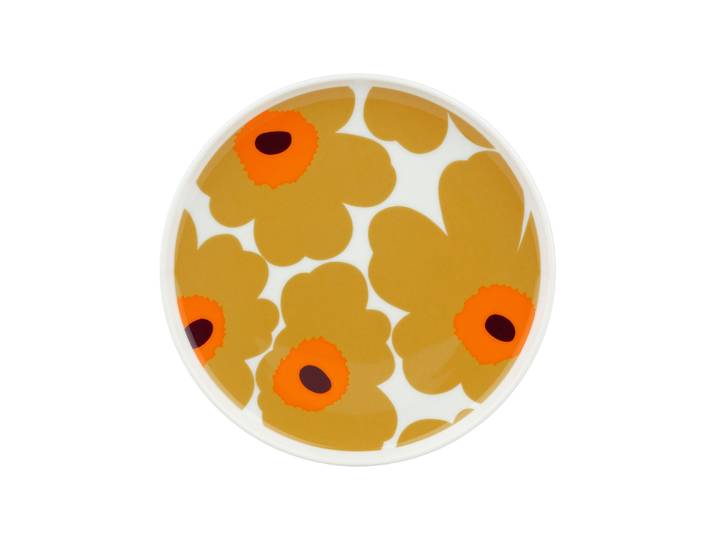 Marimekko - Assiette à dessert Unikko - Orange - Grès - Designer Maija Isola