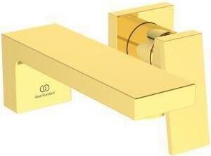 Wand-Waschtischarmatur EXTRA Ausladung 160mm brushed gold brushed gold