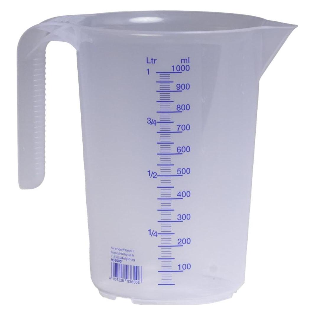 Hünersdorff Messkanne 1000 ml Polypropylen transparent D117xH165mm Griff offen (1000 ml) (936500)