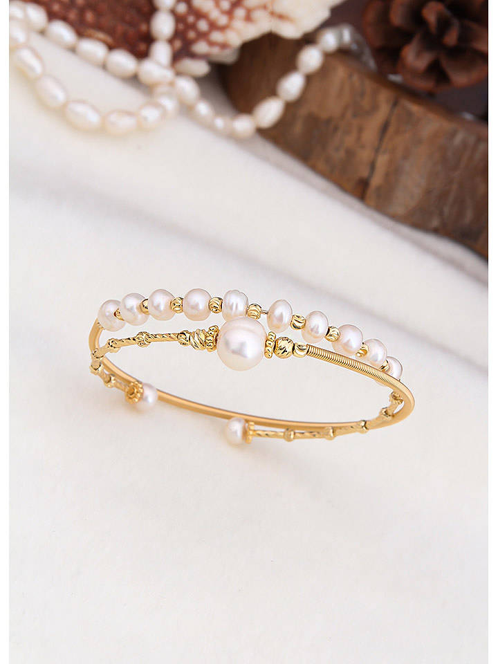 L'Atelier de Gaia Vergold. Armband mit Perlen - onesize