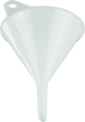 Universaltrichter, Ø 140 mm, Polyethylen (HDPE), lebensmittelecht, mit Öse und Entlüftungsrippen