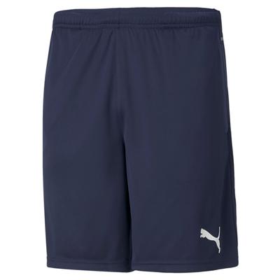 Trainingsshorts PUMA "TEAMRISE TRAINING SHORTS", Herren, Gr. L, N-Gr, blau (peacoat, puma weiß), Interlock, Obermaterial: 100% Polyester, unifarben, regular fit normal, Hosen, leistungsstarke Materialien, Regular Fit, sportlicher Stil