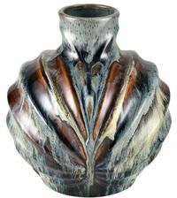 Atlas Lighting and Home Atlas Kelly Blue and Beige Textured Vase