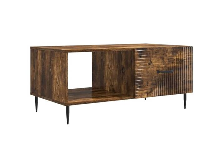 HKLGBVCR Rechteckiger Couchtisch, Rauchholz, 90 x 50 x 40 cm, mit Aufbewahrung