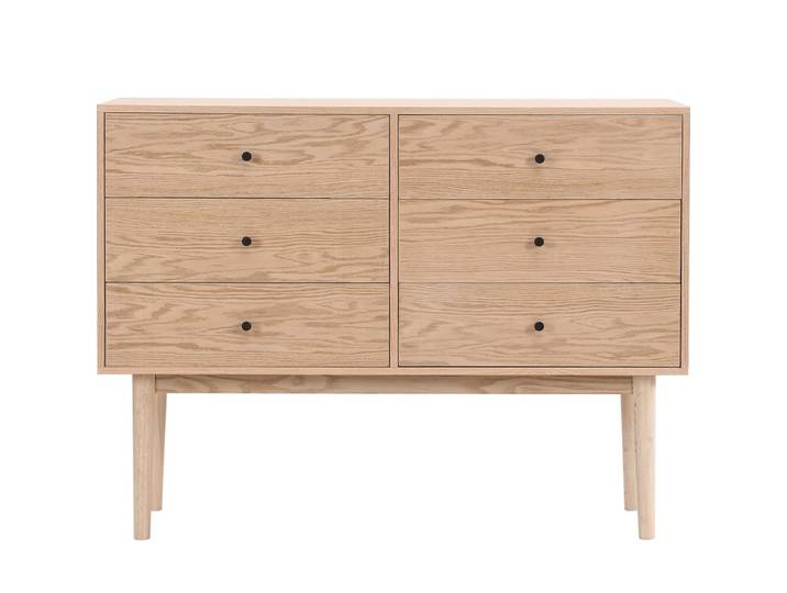 Commode 6 tiroirs en bois 120 cm