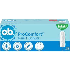 o.b. Tampons ProComfort 4-in-1 Schutz, Super Plus, sanftes Einführen, Viskose, 32 Stück