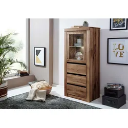 Vitrine Wild-/Zerreiche 62x42x150 Tabacco brown geölt MONTREUX #322