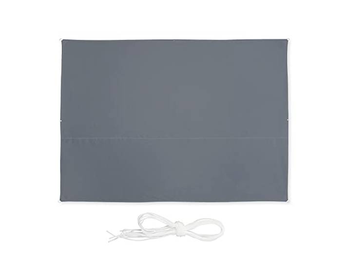 Relaxdays Sonnensegel rechteckig, 2,5 x 3,5 m, wasserabweisend, grau