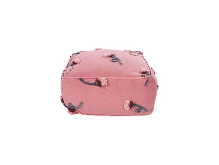 Pouf de roses en coton rose 54x54x27