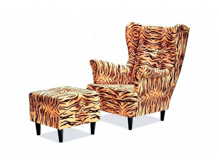 Family Meble Sessel Family Meble ARI Ohrensessel mit Hocker TIGER 84x92x104 cm