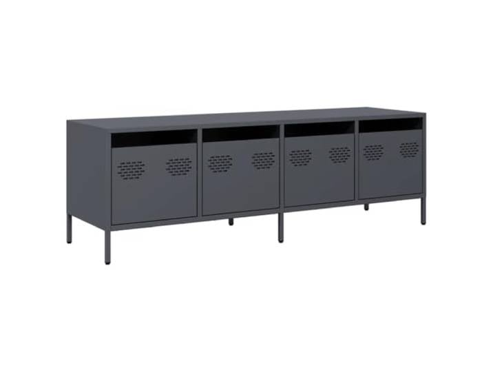 hliofuir TV-Schrank Anthrazit 135x39x43,5 cm Metall Lowboard 4 Schubladen Industrie-Lowboard aus Stahl für Wohnzimmer und Schlafzimmer mit 4 geräumigen Schubladen und verstellbaren Füßen.