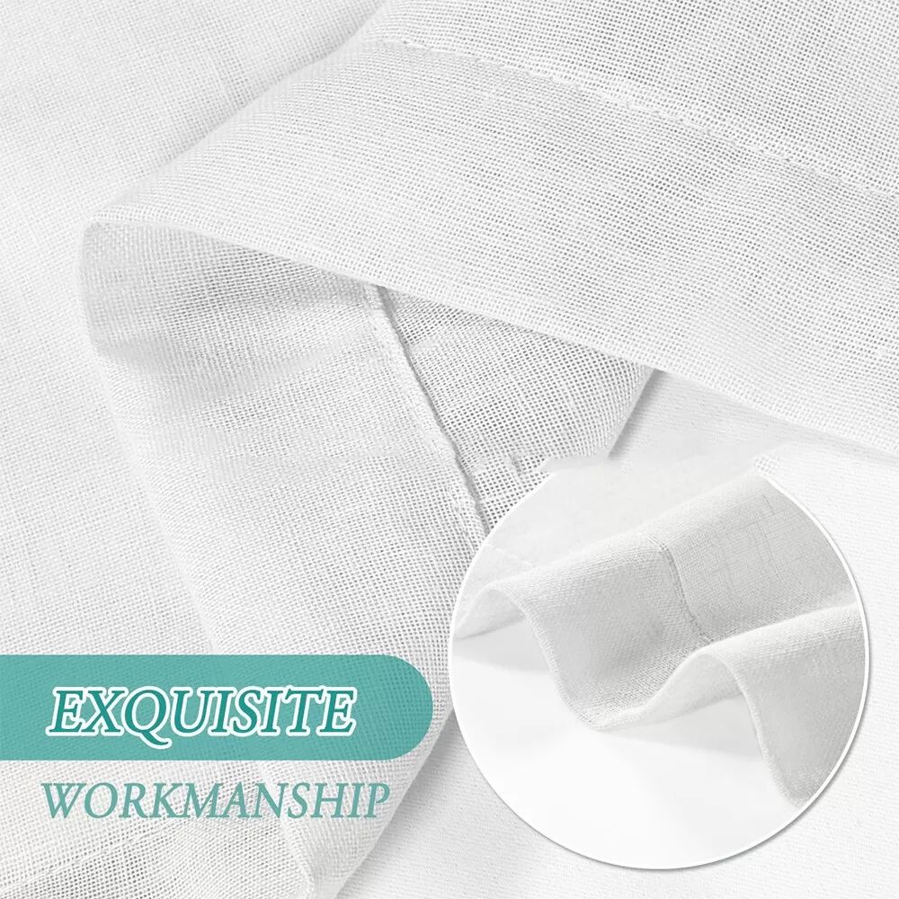 INF Lot de 2 Rideaux Voilages Blancs d'Extérieur à Pattes - Filtration de la Lumière & Protection de l'Intimité S