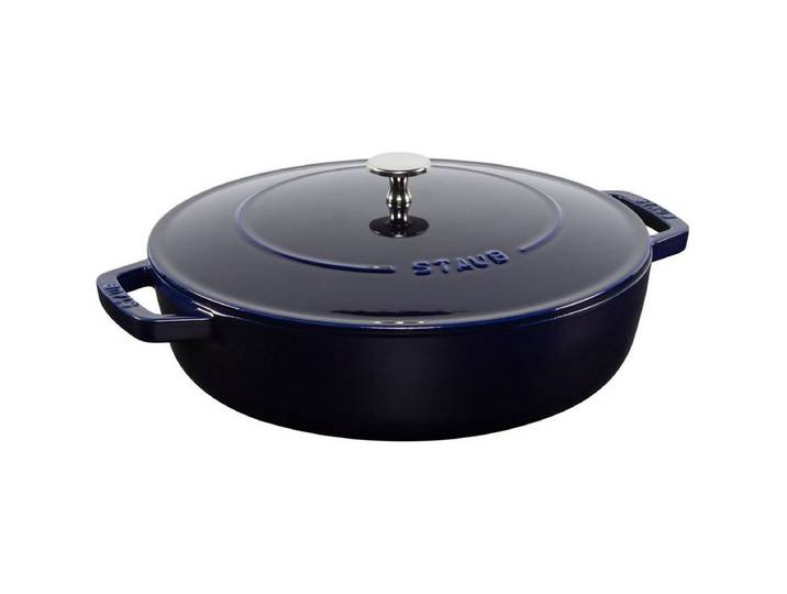 Staub Auflaufform Bräter Chistera 28 cm dunkelblau, Gusseisen, Gusseisen
