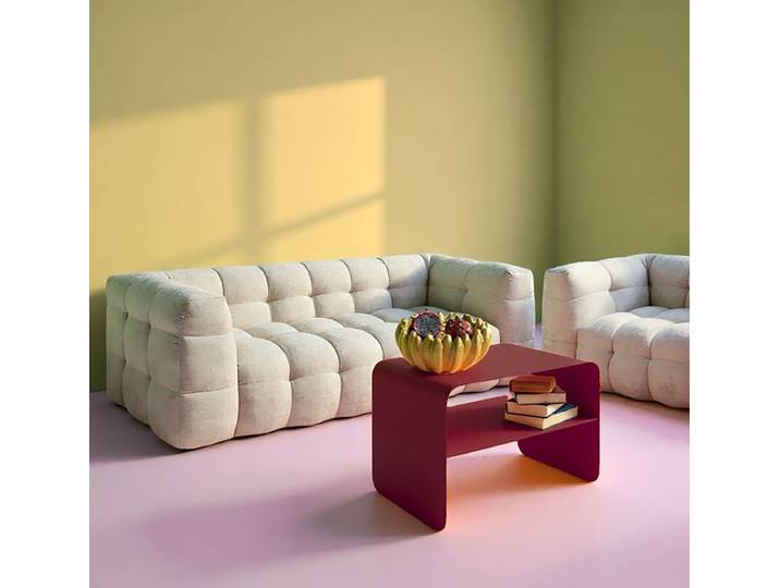 Couchtisch Lounge 58 x 44 x 37cm Pink/Beere