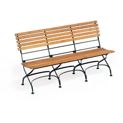 3-Sitzer Outdoorbank Classic ohne Armlehnen graphitgrau