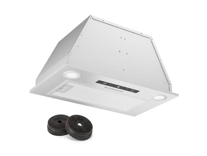 Klarstein Dunstabzugshaube, Abluft/Umluft-Dunstabzugshaube mit Filter, LED-Beleuchtung, Timer & Touch-Bedienfeld, Leise Einbau-Abzugshaube mit 439 m³/h Luftstrom, Effizienter Edelstahl-Dunstabzug