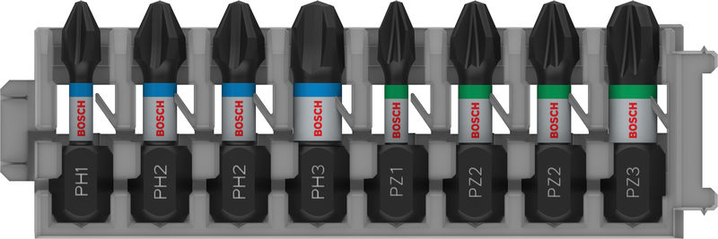 Bosch PRO Impact gemischtes Set, PH1; PH2(x2); PH3; PZ1; PZ2(x2); PZ3, 25 mm, 8-tlg. 2608522323